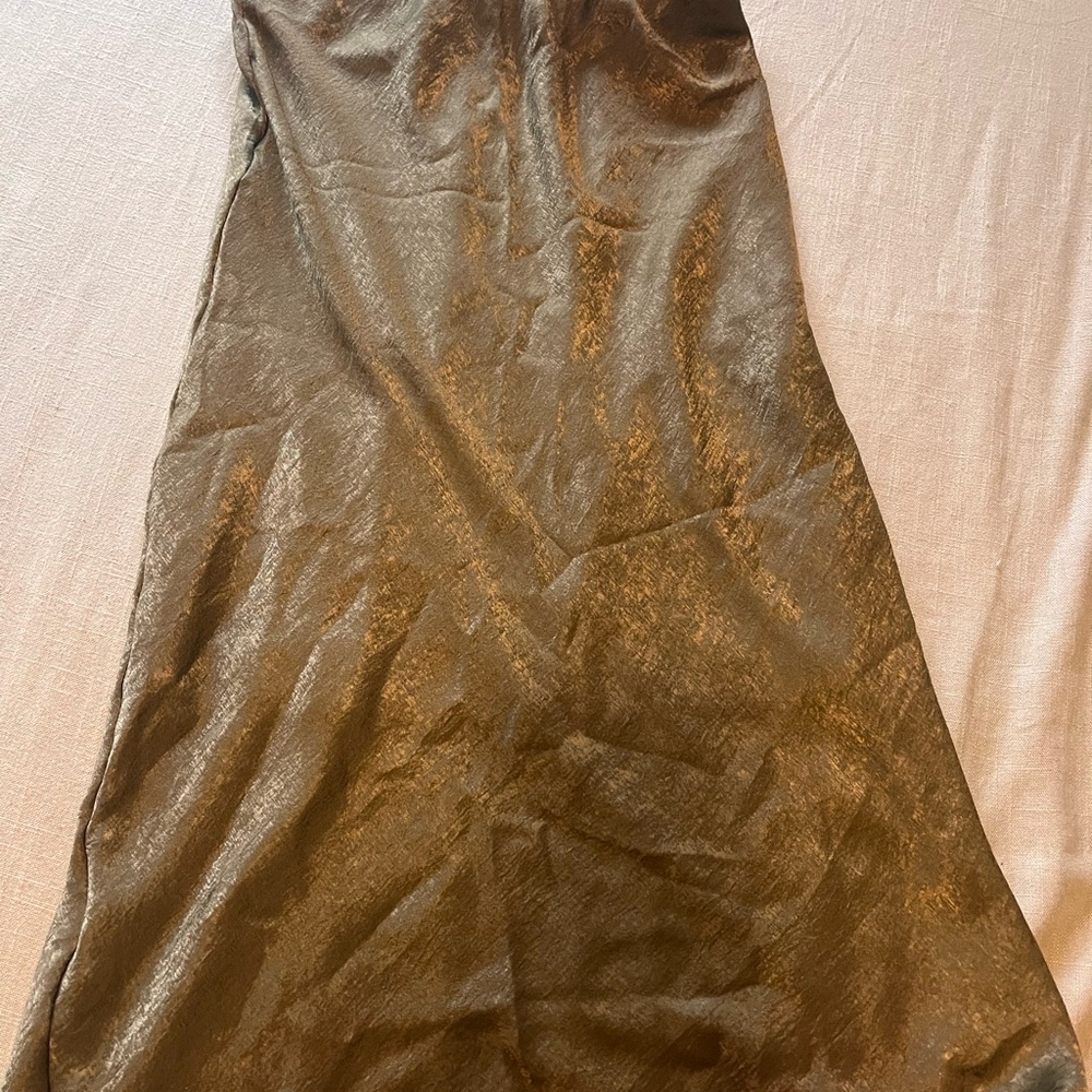 Olive green midi skirt